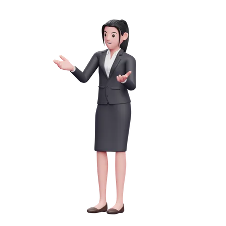 Business Woman talking something  3D Illustration