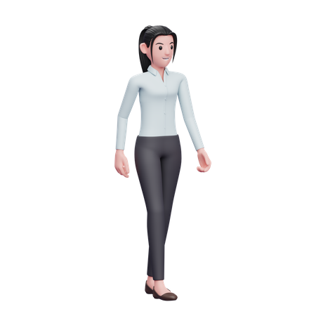 Business Woman Walking  3D Illustration