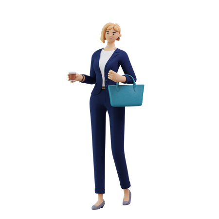 Business woman walking  3D Illustration