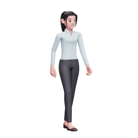 Business Woman Walking 3D Illustration