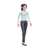 woman going office 3d illustration