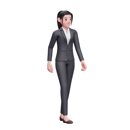 Business Woman Walking Wearing Formal Clothes  3D Icon