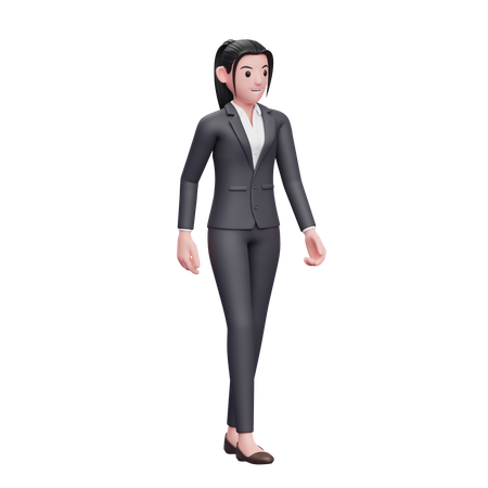 Business Woman Walking Wearing Formal Clothes  3D Illustration