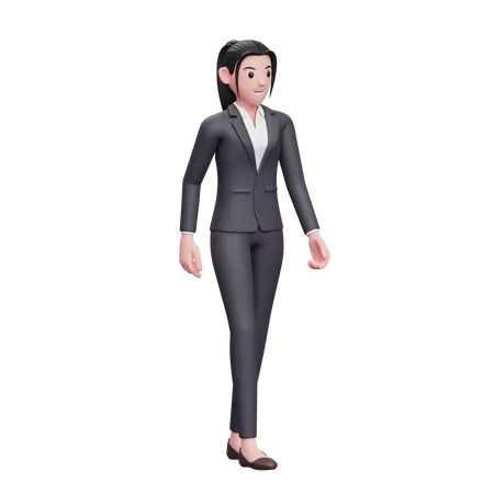 Business Woman Walking Wearing Formal Clothes  3D Illustration