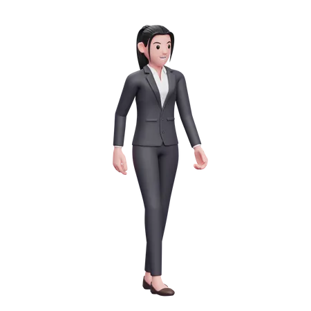 Business Woman Walking Wearing Formal Clothes 3D Illustration