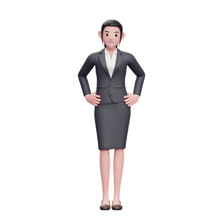 Business Woman With Hand On Waist 3D Illustration