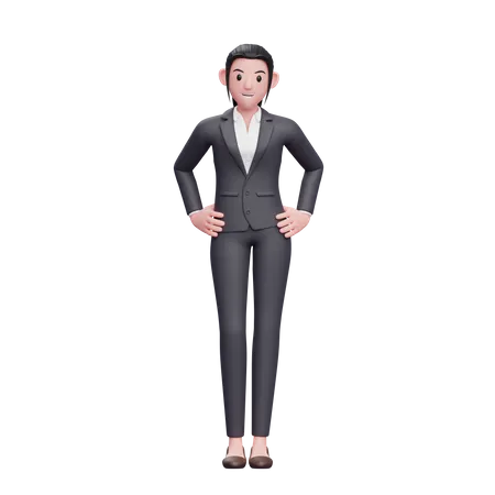 Business Woman With Hand On Waist 3 D Render Business Woman Character Illustration 3D Illustration