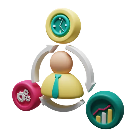 Business Work Management  3D Illustration