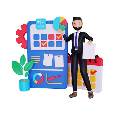 Business Work Plan  3D Illustration