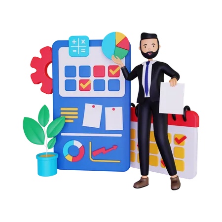 Business Work Plan  3D Illustration