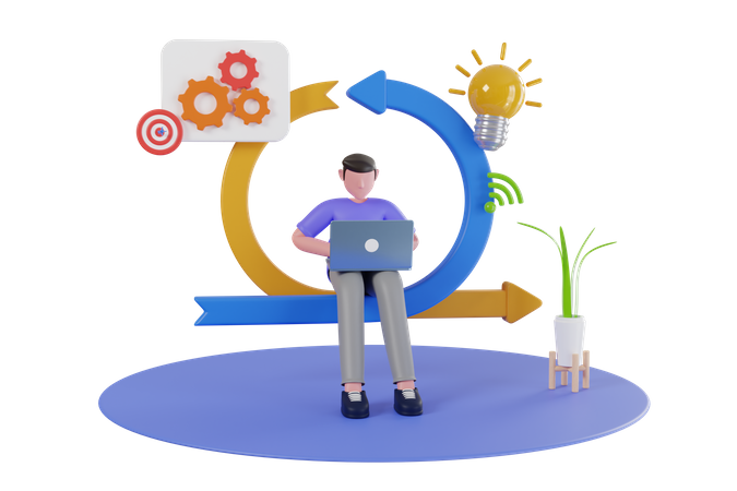 Business workflow  3D Illustration