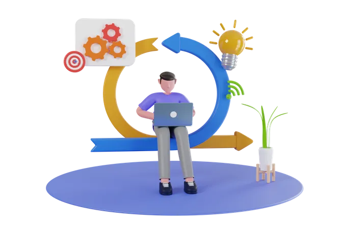 Business workflow  3D Illustration