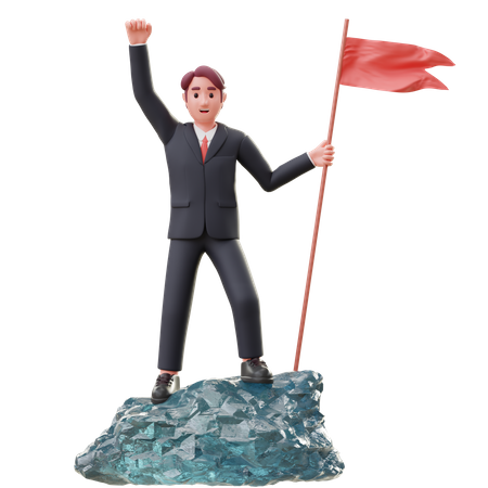 Businessman accomplish target  3D Icon