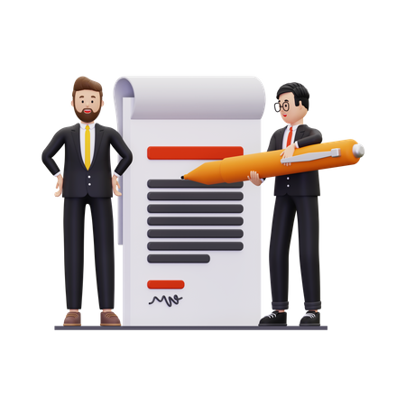 Businessman agree to sign a cooperation  3D Icon