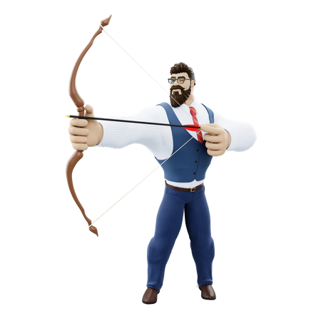 Businessman Aiming  3D Icon