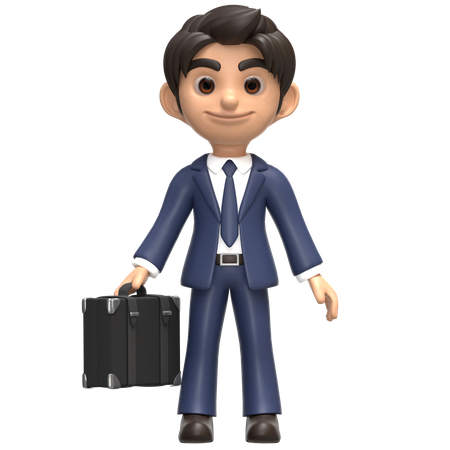 Businessman And Bags  3D Illustration