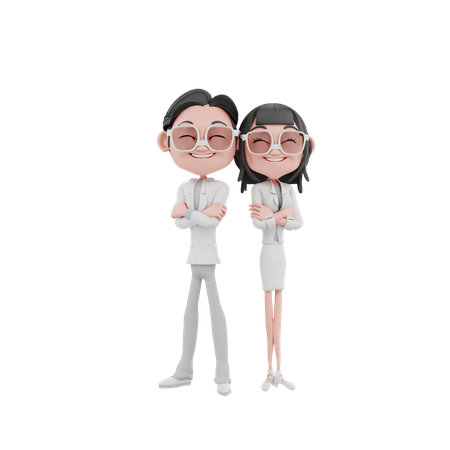 Businessman and businesswomen 3D Illustration