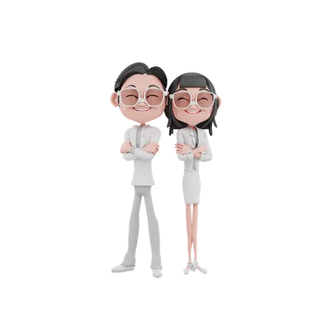 Businessman and businesswomen  3D Illustration