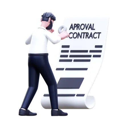 Businessman Approval Contract  3D Illustration