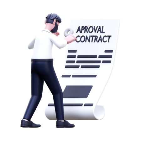 Businessman Approval Contract  3D Icon