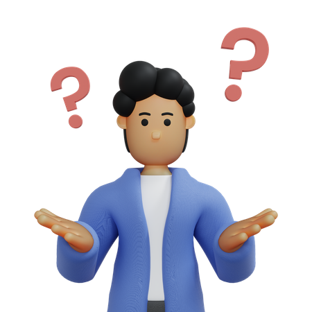 Businessman asking doubt  3D Icon