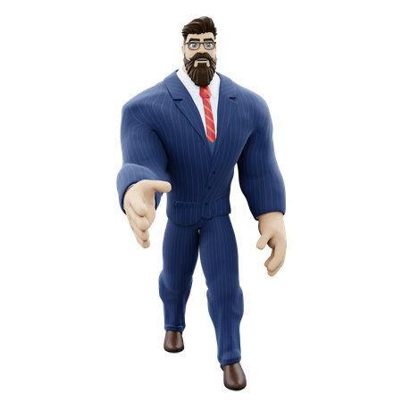 Businessman Asking For Handshake  3D Icon