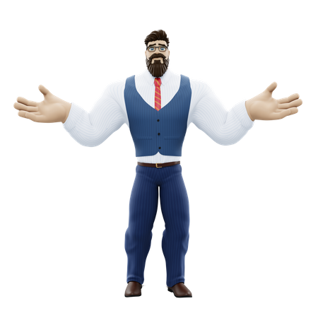 Businessman Asking Question  3D Illustration