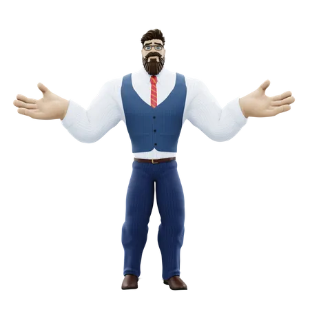 Businessman Asking Question  3D Illustration