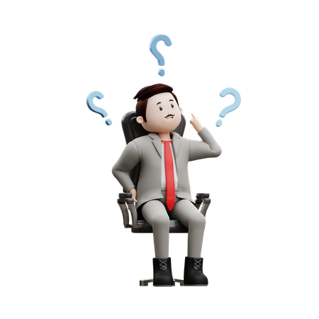 Businessman Asking Question  3D Illustration