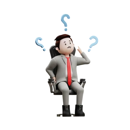 Businessman Asking Question  3D Illustration