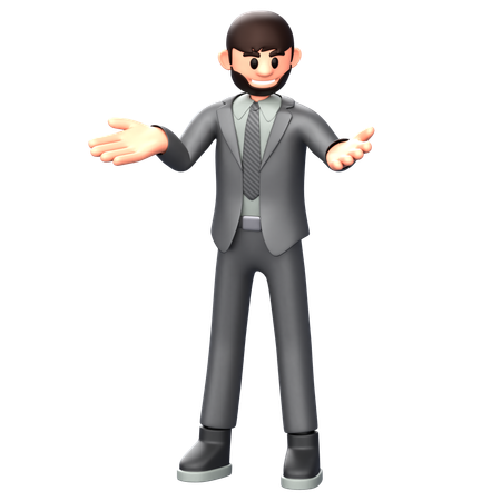 Businessman asking question  3D Illustration