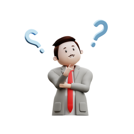 Businessman Asking Question  3D Illustration