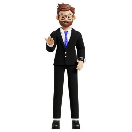 Businessman Asking Something  3D Illustration