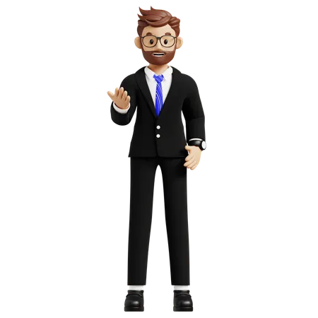 Businessman Asking Something  3D Illustration