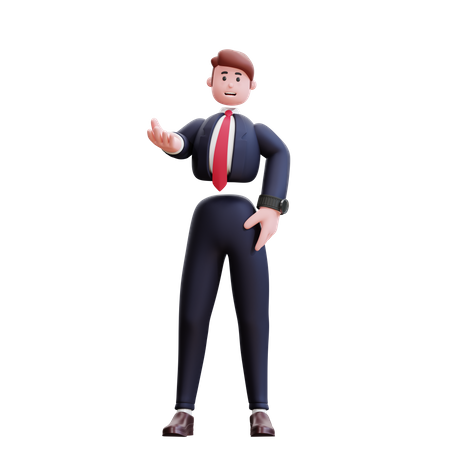 Businessman asking something  3D Illustration