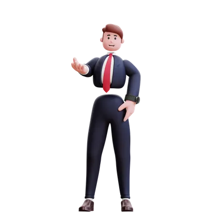 Businessman asking something  3D Illustration