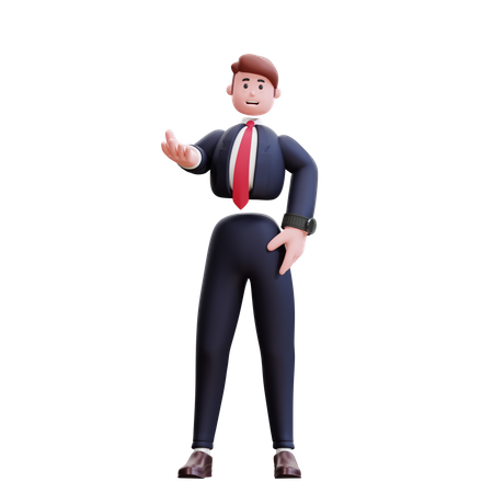 Businessman asking something 3D Illustration