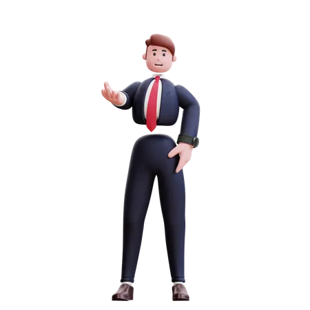 Businessman asking something 3D Illustration