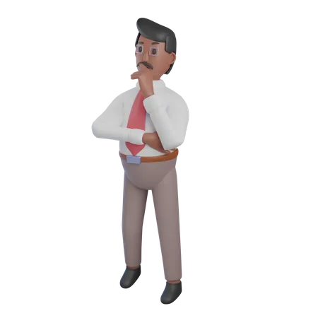 Businessman brainstorming  3D Illustration