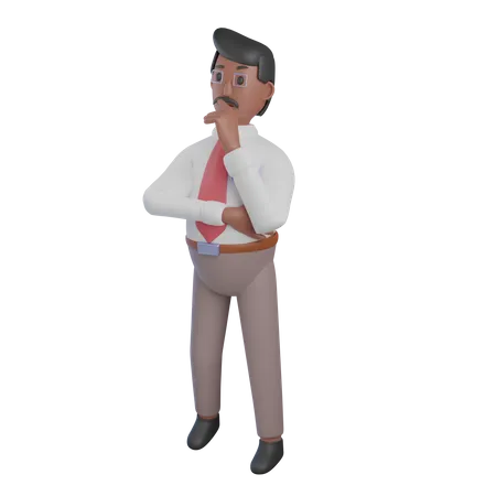Businessman brainstorming 3D Illustration