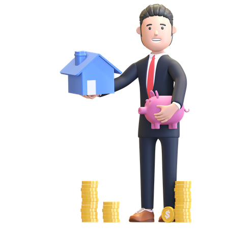 Businessman buying property  3D Illustration