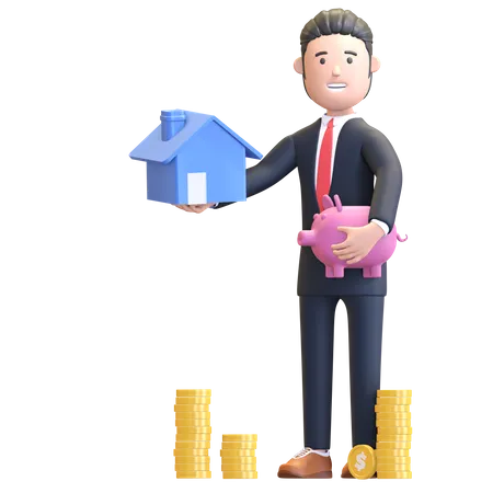 Businessman buying property 3D Illustration