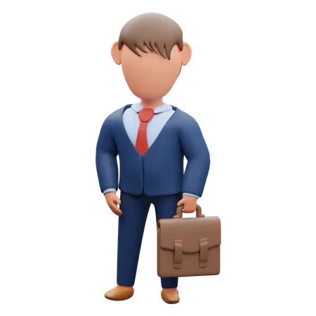 Businessman Carrying Briefcase  3D Illustration