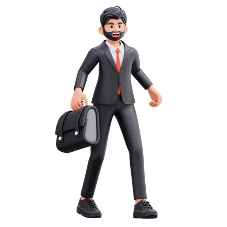 Businessman Carrying Briefcase  3D Illustration