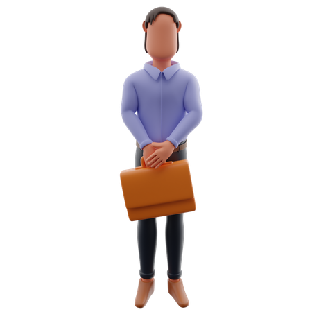 Businessman Carrying Briefcase  3D Illustration