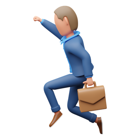 Businessman Carrying Luggage  3D Illustration