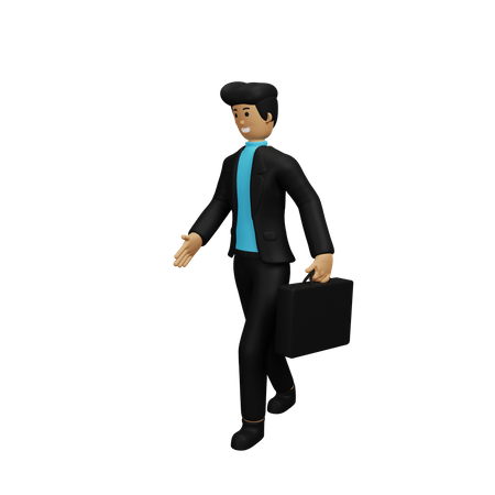 Businessman carrying the briefcase and going to office 3D Illustration