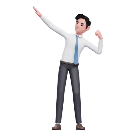 Businessman celebrate victory  3D Illustration