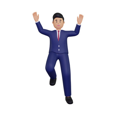 Businessman celebrating  3D Icon
