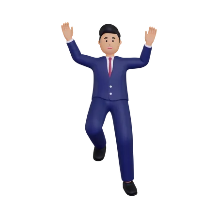 Businessman celebrating  3D Illustration